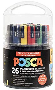 POSCA Pigmentmarker Pack XL Classique, 26er Set, sortiert