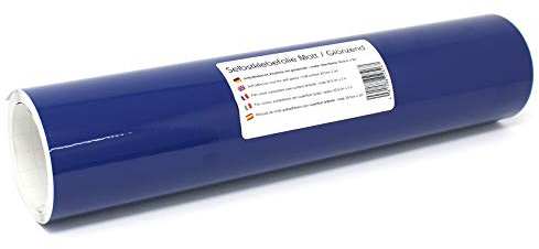 Finest Folia 3m x 31cm Plotterfolie 105 Farben Matt/Glänzend Selbstklebend Bastelfolie zum Plotten Möbelfolie (050 Dunkelblau, Matt)