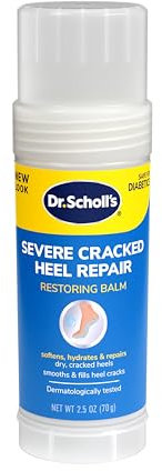 Dr. Scholl's Cracked Heel Repair Balm 2.5oz, with 25% Urea for Dry Cracked Feet, Heals and Moisturizes for Healthy Feet