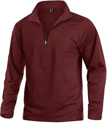 KEFITEVD Ski Shirt Herren Langarm Fleecepullover Winter Laufshirt Outdoor | Fleece Material, Wandern Outdoorshirt Langarm, Radshirt Langarm, Dünn Ski Rolli Herren, Outdoor Sport Laufen, Winter