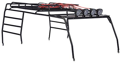 EVTSCAN RC Car Roof Rack RC Car Roof Rack Luggage Carrier With 4 LED Lights for D110 SCX10 Wrangler RC Car