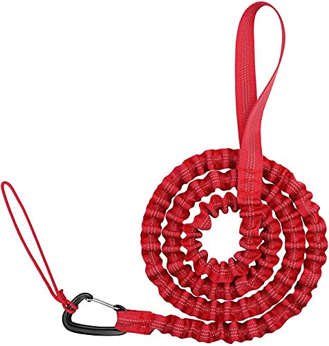 Yeehliny Kinderfahrrad Abschleppseil, Kinder Dehnbares Bungee Seil, Traktionsseil, Elastisches Bungee-Seil, Strapazierfähig Ride Zuggurt Kompatibel mit Allen Mountainbikes (Rot)