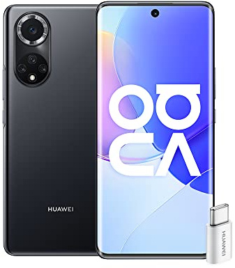 HUAWEI Nova 9 Smartphone, Cámara Ultra Vision de 50 MP, Pantalla OLED de 120 Hz, Batería de Larga Duración SuperCharge de 66W, 8GB + 128GB, EMUI 12, con Adaptador Ap52, Negro