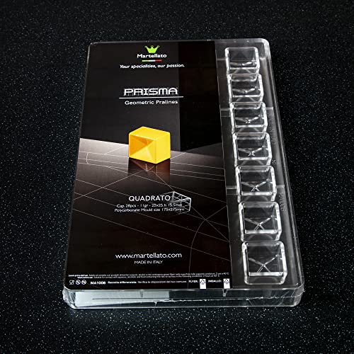 EcoBaker MA1008 - Martellato Professional Polycarbonate Chocolate Mould - Prisma Quadrato