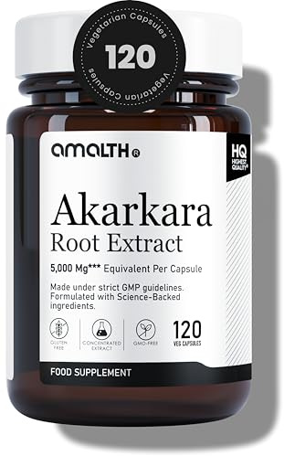 Akarkara Root Extract 10:1 500mg | 120 Capsules | High Strength Herbal Supplement | Pure Botanical Formula | Non-GMO | Vegan Capsules | No Additives | Premium Quality