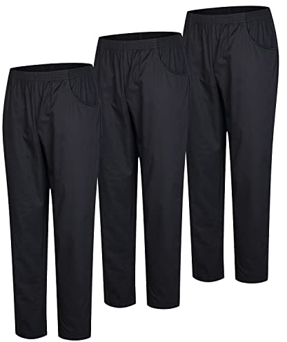 MISEMIYA – 3-pack – unisex sanitära byxor – medicinska uniformer sanitära uniformer arbetsbyxor – ref. 8312 x 3 stycken, Svart 21, S