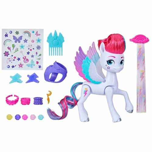 My Little Pony Puppen Zipp Storm Wing Surprise, 5.5 Inch My Little Pony Spielzeug mit Flügeln und Zubehör, Spielzeug für 5 Jahre alte Mädchen und Jungen