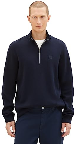 TOM TAILOR Maglione da Uomo Troyer, 10668-sky Captain Blue, L