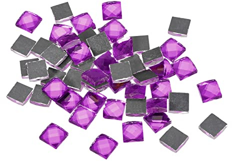 sourcing map Mosaïque Carrelage Tuile Tesselle, 13 Faces Paillettes Cristal pour Artisanat Vrac, Art Vitrail Verre 1 x 1cm pour Fait Main Bijoux Art Loisir Creatif (Paquet de 55, Fuchsia)