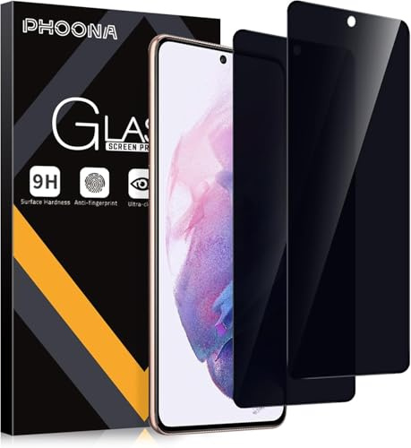 Phoona Sichtschutz Schutzfolie für Samsung Galaxy S21 5G 6.2,9H Härte Anti-Peep-Schutzglas,Anti-Kratzer,Anti-Spionage Schutz für den Bildschirm,2 Stück