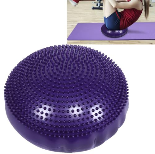 ANKROYU Violet Soft Yoga Balance Board, Disc Gym Stabilitätsball Disc, Gym Stabilität Luftkissen, Massagematte Balance Trainer Fitness Krafttraining Ohne Aufblasbare Pumpe, Yoga-Balance-Kissen