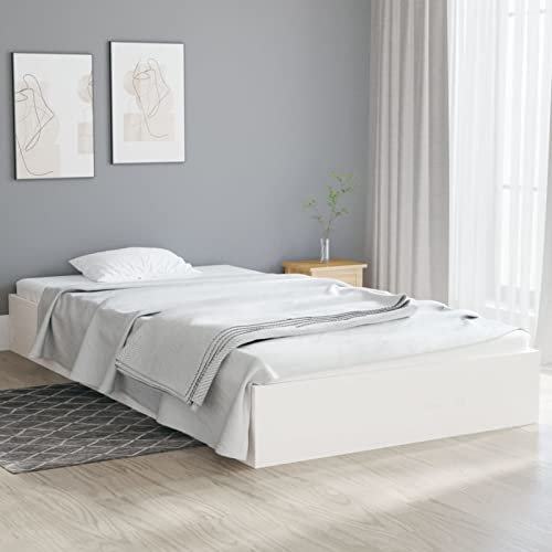 Camerina Massivholzbett Bettgestell Bed Frame Bett Mit Bettkasten Hausbett Bett Massivholz Weiß 90x200 cm