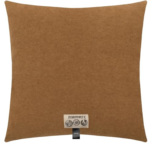 Soft-Fleece-Kissenbezug – Polarfleece-Kissenbezug mit Häkelstich – Flauschige Kissenhülle – 40x40 cm – 815 Sahara – von 'zoeppritz since 1828', 702291-815-40x40