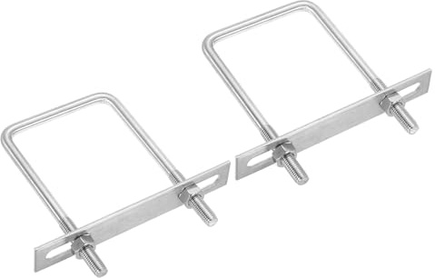 PATIKIL Kit De Pernos U Cuadrados M10x80x150mm 2 Unidades Pernos U Cuadrados De Acero Inoxidable 304 Piezas De Repuesto Con Placas De Marco Y Tuercas Para Remolques O Velero
