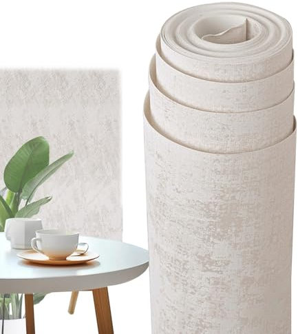 Carta da parati moderna per soggiorno, carta da parati con texture di cemento - Carta da parati strutturata in cemento impermeabile | Rotolo di carta da parati elegante 920x53 cm, carta da parati cem