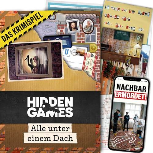 Hidden Games Tatort – Alle unter einem Dach – Krimispiel | Mord im Mehrfamilienhaus – jeder Nachbar verdächtig. Krimispiel, echte Indizien, Audio & Web. 1-6 Spieler, ab 14 Jahren