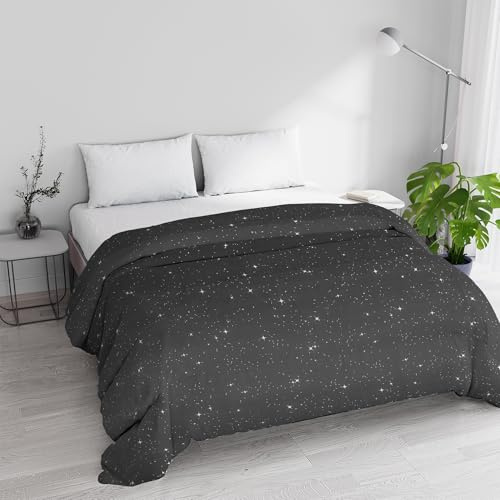 Basic Couette d’Hiver, rembourré, Made in Italy, Stars Grigio, 250x245cm