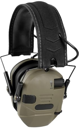 MiOYOOW Cache-oreilles de Tir, Casque Anti Bruit Pliable, Protection d'oreille de Tir, Auditive NRR 23 DB, 2 Microphones, Réglable pour la Tir/Autisme/Feux d'artifice/Concerts