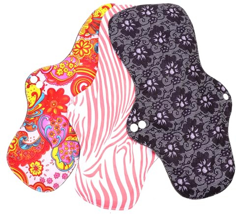 IWOWHERO 6stücke Waschbare Menstruationspads Aus Bambuskohle Absorbierende Stoffbinden Für Mädchen Wiederverwendbar Und Für Perioden Und Leichte