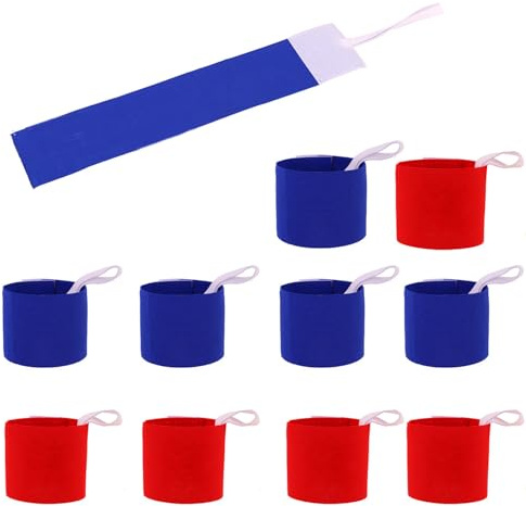 10 Stück Kapitänsbinde, 6.5 * 31 Verstellbare Kapitänsbinde Kinder, Kapitänsbindetagesvollster Armbinde Mit Lanyard und Klebeflicken, Für Mannschaften Schule Vereine Blau und Rot, Fußball, Tennis