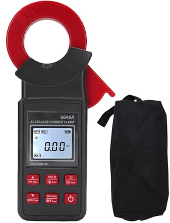 Telituny AC Leakage Clamp Meter, 300A True RMS Clamp Ammeter with bluetooths, 40mm Jaw, Measures Harmonics & Distortion, Backlight Display for Electrical Testing, CAT III 600V