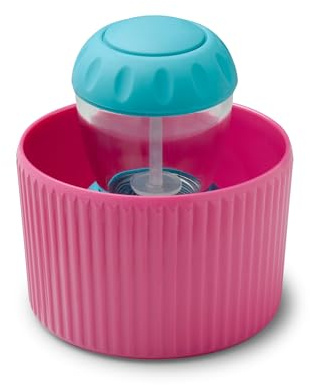Zeal Soap Dispensing Dish Brush – Palm Washing Up Kitchen Brush with Melamine Pot Holder & Sink Organiser (Neon Pink)