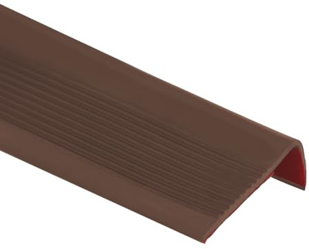 Nez de marche antidérapant et autocollant en caoutchouc PVC flexible - 5 m/10 m - Pour l'extérieur et l'intérieur (marron, 10 m)