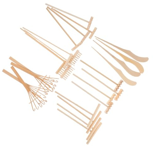 SUPVOX Râteau De Jardin Zen Miniature Et Accessoires pour Table Kit Outils Miniatures pour Créer des Motifs Apaisants pour Décoration Intérieure Et Jardin De Sable