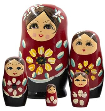 Matriochka pour Adultes | Ensemble de Statues en Bois peintes à la Main – Sculpture décorative fabriquée à la Main pour Table, Maison, entrée ou Chambre d'enfant, idée Cadeau pour fêtes et décoration