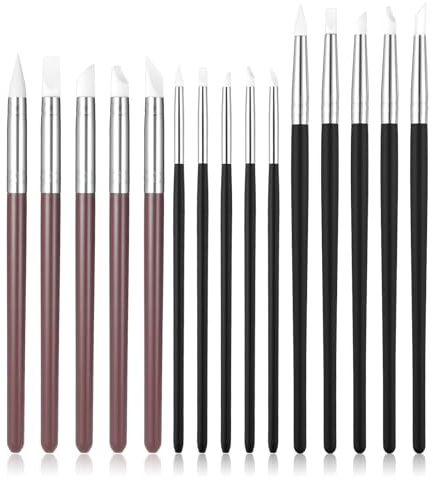 15PCS Silikonpinsel Malen - Gel Nägel Silikonstift Silikon-Pinsel, Modellierwerkzeuge für DIY Handarbeiten und Künstler