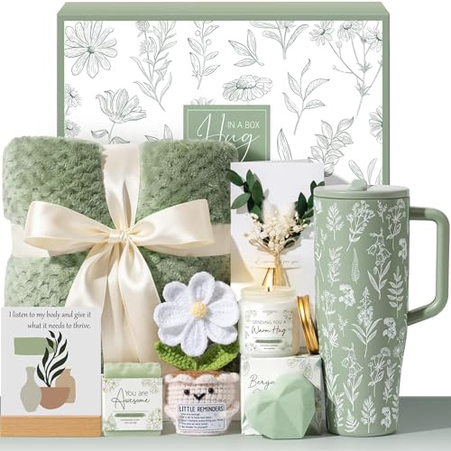 Mothers Day & Birthday Gifts for Women - Get Well Soon Spa Care Package, Luxury Self Care Gift Basket for After Surgery & Cancer Care Inspirational Thinking of You Sympathy Gift Set for Mom Her Friend