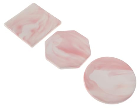 IWOWHERO Supporto per Timbro Sigillo di Cera in Ceramica Resistente al Calore, Set 3 Pezzi Sottobicchieri Multifunzionali Rosa per Sigillare Lettere, Documenti e Imballaggi