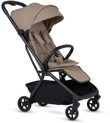 Silver Cross Nia Compact Travel Stroller, Birth to 22kg, Champagne | Unfold Travel, Cabin Approved in Seat and Carrycot Mode, Birth to 4 Years, Lie-Flat Seat with UPF50+ Ventilated Sun Peak