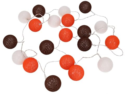 Stoff Ball Lichterkette, 20`er LED Kugel Lampion, grau, Sommer Farbe | Dekorative Lichterkette mit 20 Stoffbällen, Durchmesser ca. 7 cm, energiesparende LEDs, Gesamtlänge: 3,5 m.