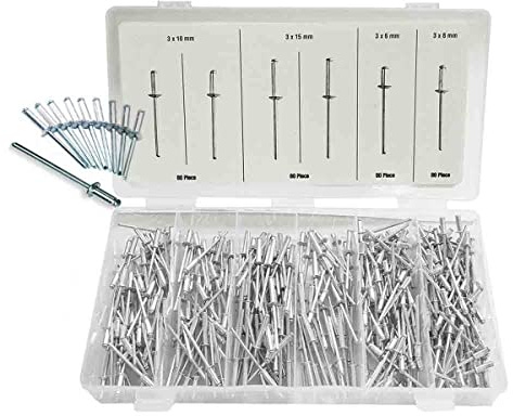 BensonTools 48999 Remaches, 320 Unidades, Plateado, color unico