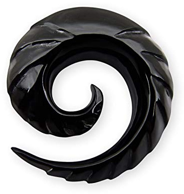 Fly Style Piercing Ohr Expander aus Horn - Dehnschnecke Dehnspirale Dehnungsschnecke Dehnsichel - Sägezahn