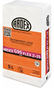 ARDEX Mortier de joints flexible G9S - 2-15 mm - 5 kg - Couleur « gris » rapide - Spécialement conçu pour balcons et terrasses