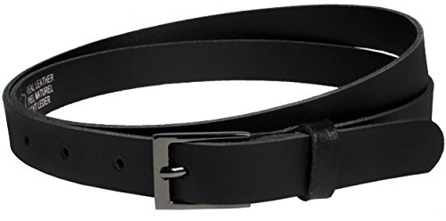 Vascavi Ledergürtel echt Leder, Made in Germany, 2 cm breit und ca. 0.25 cm stark, Gürtel, Hüftgürtel, Jeansgürtel, (95 cm Gesamtlänge 105 cm, Schwarz)
