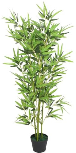vidaXL Árbol de Bambú Artificial Macetero 120 cm Verde Maceta Planta Plástico