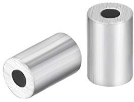 sourcing map Aluminum Wire Rope Stop Sleeve Round Cable Ferrule Loop for 3/64 Wire Rope Pack of 100