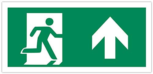 5 große Aufkleber Fluchtweg, Notausgang, Rettungsweg 30 x 14 cm Schild, Hinweis, Hinweisaufkleber