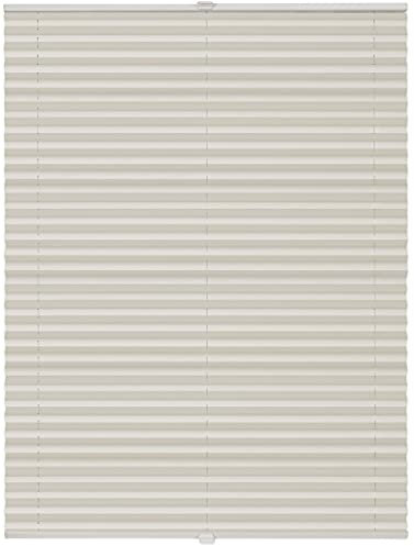 ondeco Plissee nach Maß für alle Fenster innen Montage in Glasleiste mit Spannschuh Sonnenschutz Rollo Sichtschutz Blickdicht Vanille B: 101-110 cm, H: 40-100 cm
