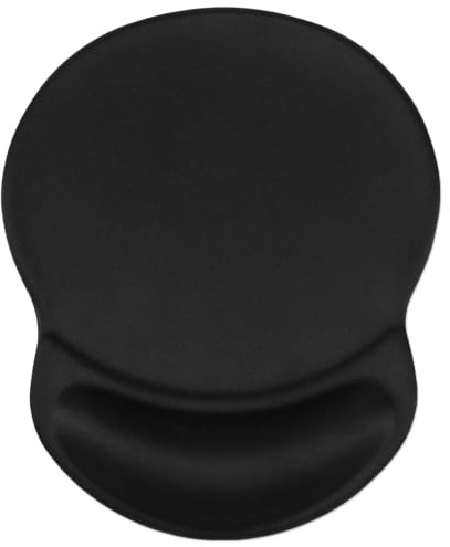 Knocent Ergonomisches Mauspad mit Handgelenkauflage, Handstütze, rutschfeste Gummi-PU-Unterseite, ideal für Gaming und Arbeit, Schwarz