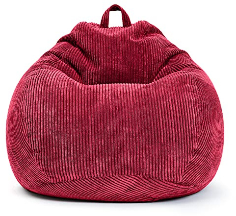 Green Bean Square XL Indoor Bezug aus Kord 90 x 110 cm - ohne Füllung - Sitzsackhülle, Sitzsackbezug - Cord - kuschelig, weich, robust - waschbar, mit Innensack - Rot