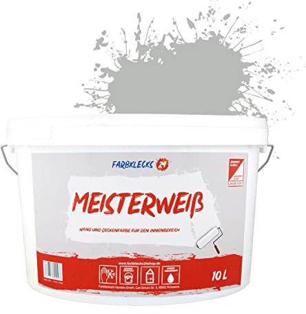 Farbklecks24 Meisterweiß Color, Wandfarbe Grau 7-0 (10L),(versch. Farben),hohe Deckkraft