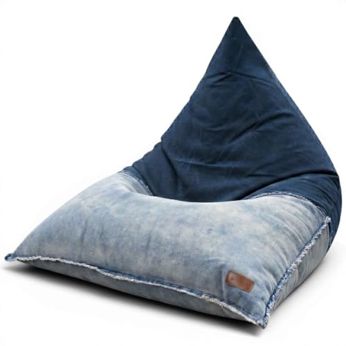 Aiire Moderner Sitzsack XXL Liege - Riesen Bean Bag Flauschig mit Füllungen für Jungen und Kinder - Sitzsack Sofa mit Lehne - Bodenstuhl, Bodenkissen Grob für Kuschelecke Jean