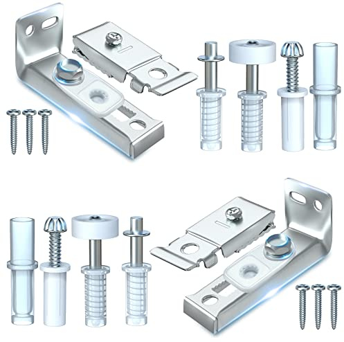 Bifold Door Hardware Repair Kit - 2 Pack Bi-fold Sliding Closet Doors Replacement Parts Include Top & Bottom Bracket, 3/8 Pivot, 7/8 Guides Wheel, for Folding Pocket Door Accordion