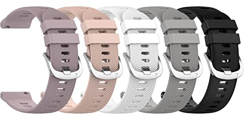 Klockarmband kompatibla med Garmin Forerunner 265S/255S/255S musik ersättningsarmband armband för Garmin Vivoactive 4S/Vivomove 3S/Venu 2S mjukt silikonsportklockarmband, S