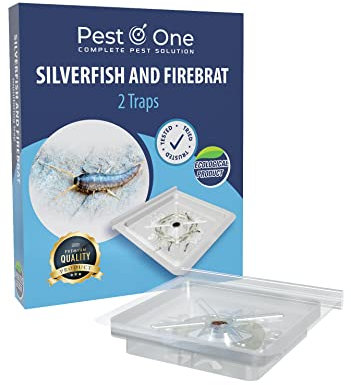 Pest O One Silberfisch- und Ofenfischchenfalle. Mit Köder versehene Überwachungsfalle für Silberfischchen und Ofenfischchen. Hochwirksame Dauerfangfalle. Silberfischchenvernichter. Ungiftig und einfa