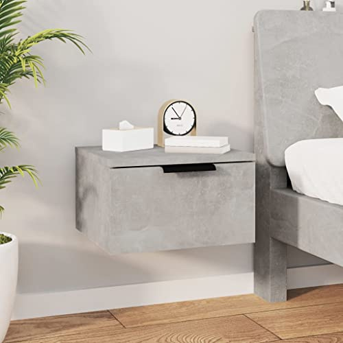 CKioict Buffet de salon multi-usages - Table de chevet murale - Gris béton - 34 x 30 x 20 cm - Pour couloir, chambre à coucher, salon, salle à manger